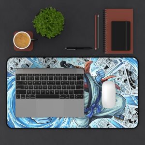 Water Samurai Desk Mat — Anime Wave Battle Mouse Pad - Image 3