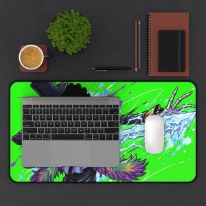 Skeleton Captain Desk Mat – Neon Green Ice Sword Gaming Mouse Pad - Image 3