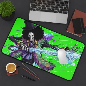 Skeleton Captain Desk Mat – Neon Green Ice Sword Gaming Mouse Pad - Image 4